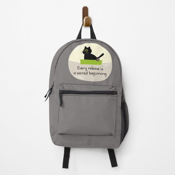 Item preview, Every Release is a Sacred Beginning - Funny Cat on Litter Box designed and sold by fishdesigns.