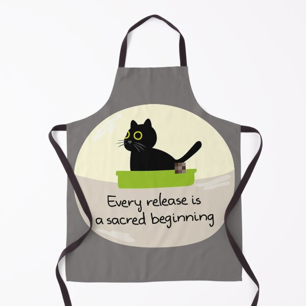 Item preview, Every Release is a Sacred Beginning - Funny Cat on Litter Box designed and sold by fishdesigns.