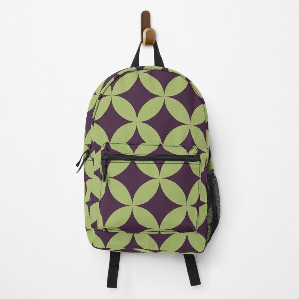 Item preview, Purple Green Retro Circles and Diamond Pattern 60s 70s Mid Century designed and sold by The Groove Garden.