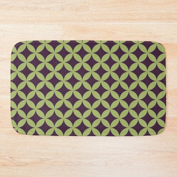 Item preview, Purple Green Retro Circles and Diamond Pattern 60s 70s Mid Century designed and sold by The Groove Garden.