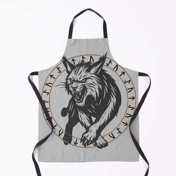 Item preview, Lynx with nordic runes in golden circle designed and sold by MattC_Design.