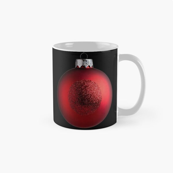 Item preview, Red Christmas ornament ball with glitter holiday detail designed and sold by SassyArtistry.