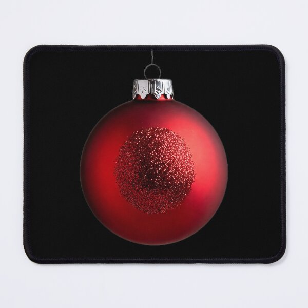 Item preview, Red Christmas ornament ball with glitter holiday detail designed and sold by SassyArtistry.