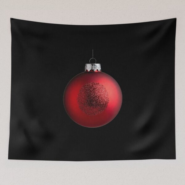 Item preview, Red Christmas ornament ball with glitter holiday detail designed and sold by SassyArtistry.