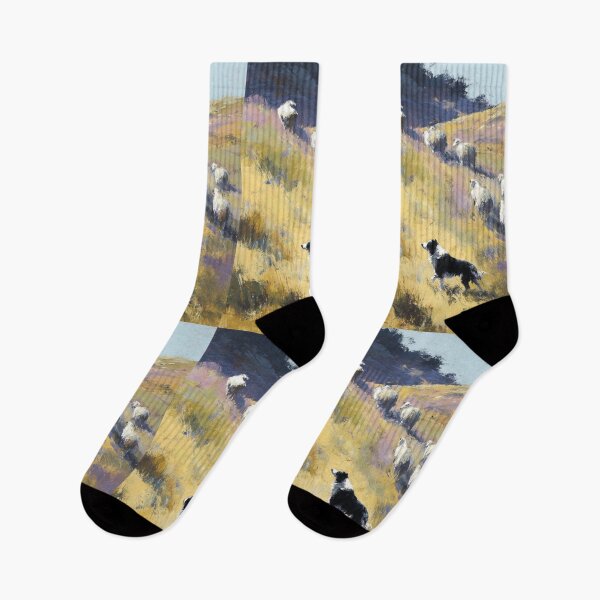 Item preview, A playful Border Collie herding sheep across rolling hills, Dogs in Motion designed and sold by CDC40.