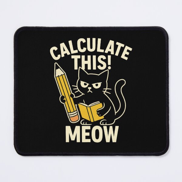 Item preview, Calculate This Meow – Angry Math Cat with Pencil Funny Teacher Gift designed and sold by PurfectAttitude.
