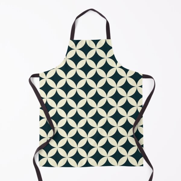 Item preview, Navy Cream Retro Circles and Diamond Pattern 60s 70s Mid Century designed and sold by The Groove Garden.