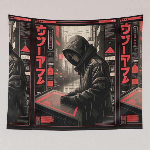 Item preview, Synthetic Priestess bowing: Modern Japanese poster designed and sold by Raw-Ink.