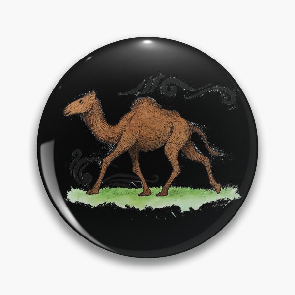 Item preview, Camel walking on grass with swirls designed and sold by Cameliarty.