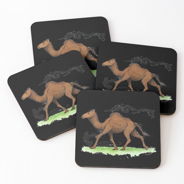 Item preview, Camel walking on grass with swirls designed and sold by Cameliarty.