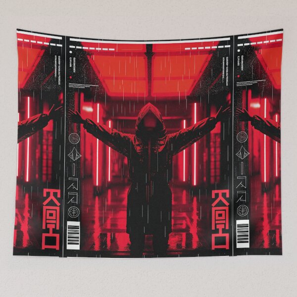 Item preview, Monochrome Red and Black: Cyberpunk Temple designed and sold by Raw-Ink.
