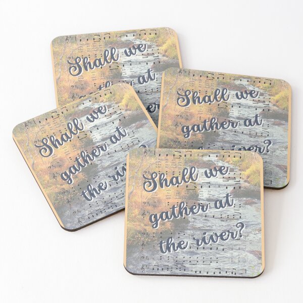 Item preview, Shall We Gather at the River — Vintage Hymn Page with Watercolor River designed and sold by stella literarium.