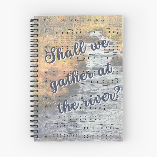 Item preview, Shall We Gather at the River — Vintage Hymn Page with Watercolor River designed and sold by stella literarium.