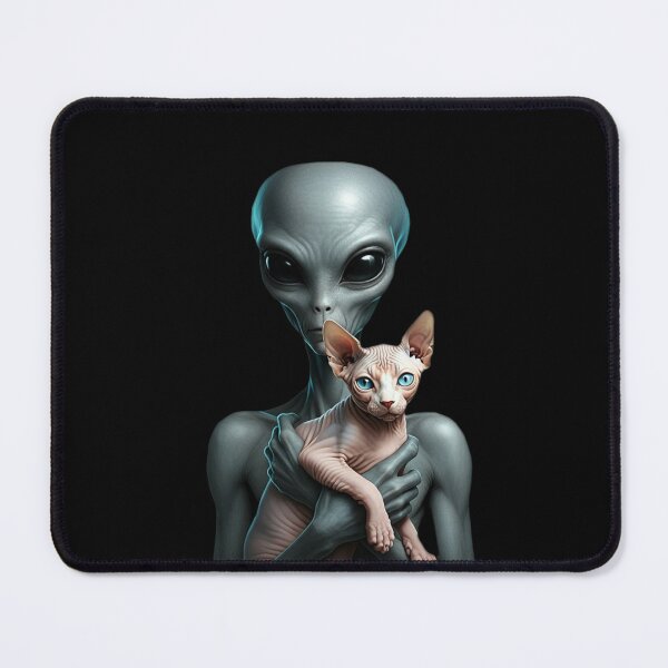 Item preview, Green Alien Sphynx Cat Abduction designed and sold by Sphynx Cat Art.