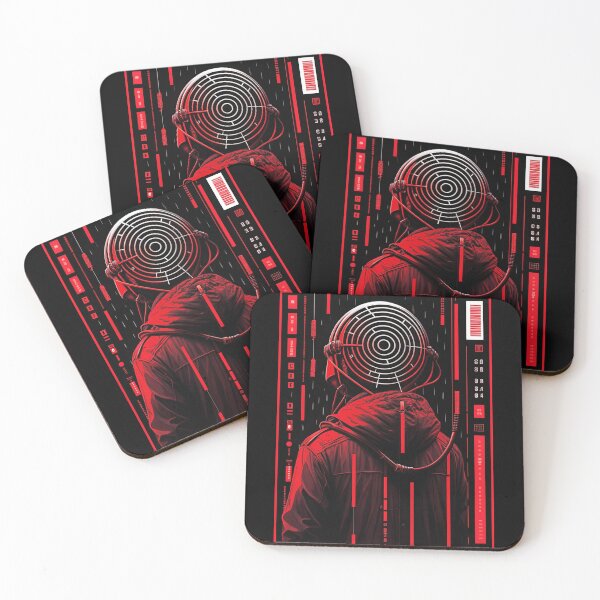 Item preview, Retro-Futuristic Poster of a Cyberpunk Shrine designed and sold by Raw-Ink.