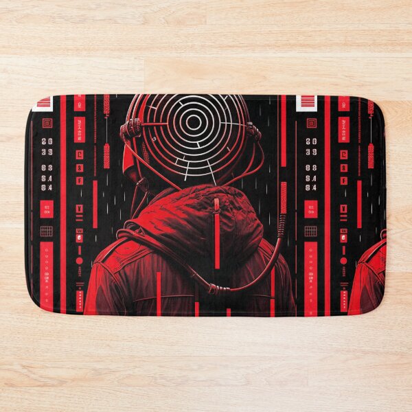 Item preview, Retro-Futuristic Poster of a Cyberpunk Shrine designed and sold by Raw-Ink.