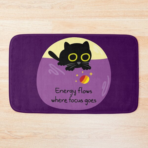 Item preview, Energy Flows Where Focus Goes - Black Cat designed and sold by fishdesigns.