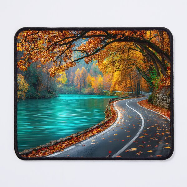 Item preview, Serene Autumn Drive by the Glittering Lake designed and sold by Artessie.
