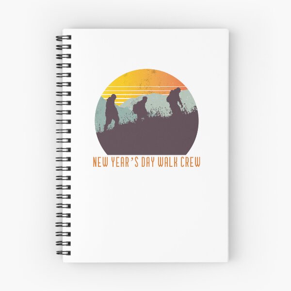 Item preview, New Year’s Day Walk Crew Shirt – Retro Sunset Hiking Silhouette, Outdoor Walking Group  designed and sold by TalkTee Me.