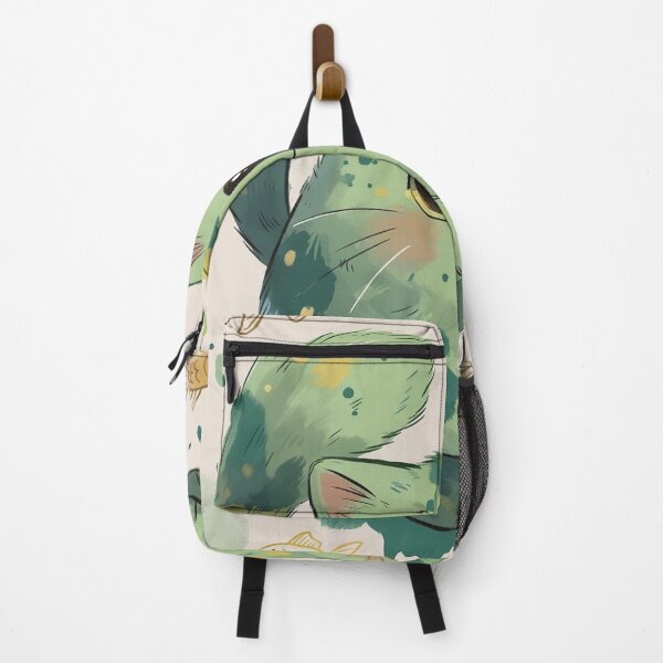 Item preview, Splashy Green Cat & Golden Fish designed and sold by Lumen-Atelier.