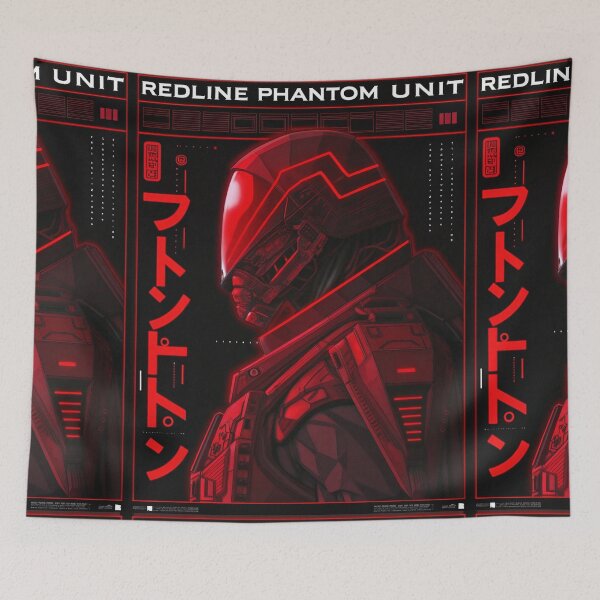 Item preview, The Priestess and the Red Glitches: Japanese Dystopian Poster designed and sold by Raw-Ink.