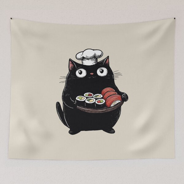 Item preview, Cooking Cat, Nigiri and Hosomaki Sushi designed and sold by OrenjiArtShop.