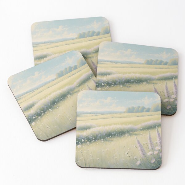 Item preview, Blooming Pastel Meadow Landscape designed and sold by ArtComixHaven.