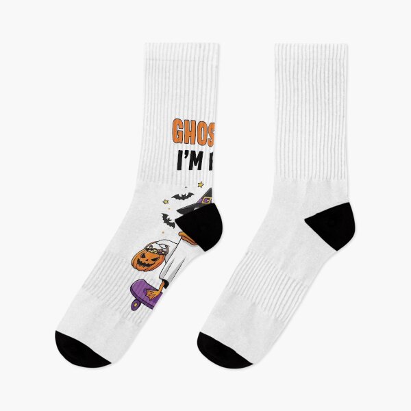 Item preview, Ghost duck on skateboard with Halloween candy designed and sold by CuddleCauldron.