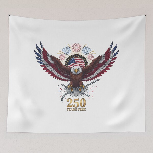 Item preview, Patriotic Eagle Fireworks Independence 250 Years Free designed and sold by chattsuede.