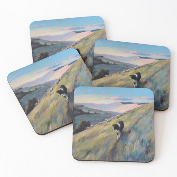 Item preview, A playful Border Collie herding sheep across rolling hills, Dogs in Motion designed and sold by CDC40.