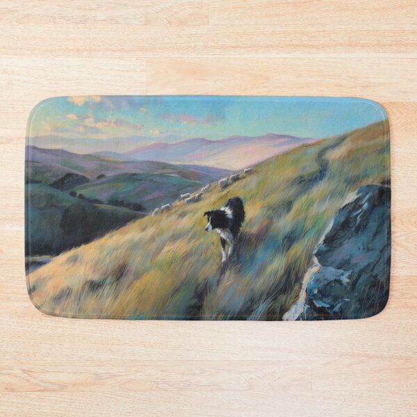 Item preview, A playful Border Collie herding sheep across rolling hills, Dogs in Motion designed and sold by CDC40.