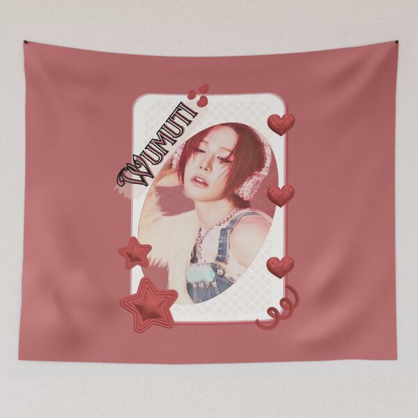 Item preview, Xlov Wumuti Kpop Boy group K-music south korean Boy group portrait illustration Red Aesthetic Collage Design designed and sold by AJUNICE STUDIO.