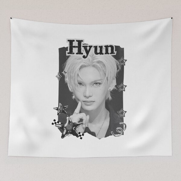 Item preview, Xlov Hyun Kpop Boy group K-music south korean Boy group Black and White Collage Digital Art Portrait designed and sold by AJUNICE STUDIO.