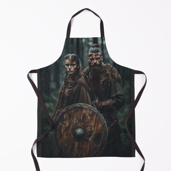 Item preview, Viking Couple Warriors – Dark Norse Fantasy Portrait Artwork designed and sold by MythologyRealm.