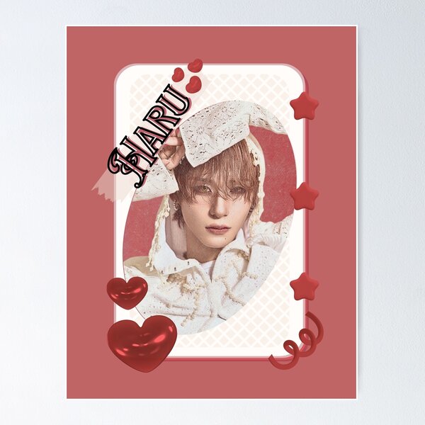 Item preview, Xlov Haru Kpop Boy group K-music south korean Boy group portrait illustration Red Aesthetic Collage Design designed and sold by AJUNICE STUDIO.