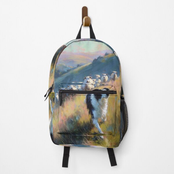 Item preview, A playful Border Collie herding sheep across rolling hills, Dogs in Motion designed and sold by CDC40.