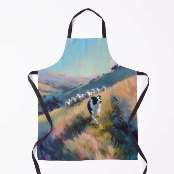 Item preview, A playful Border Collie herding sheep across rolling hills, Dogs in Motion designed and sold by CDC40.