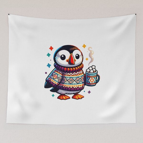 Item preview, Cozy Icelandic Puffin in Sweater designed and sold by GREENZ0NE.