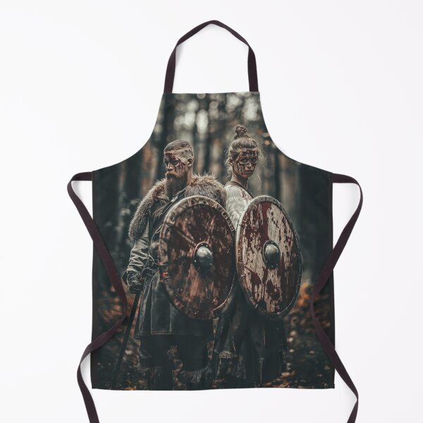 Item preview, Viking Shield Warriors – Dark Norse Battle Portrait Artwork designed and sold by MythologyRealm.