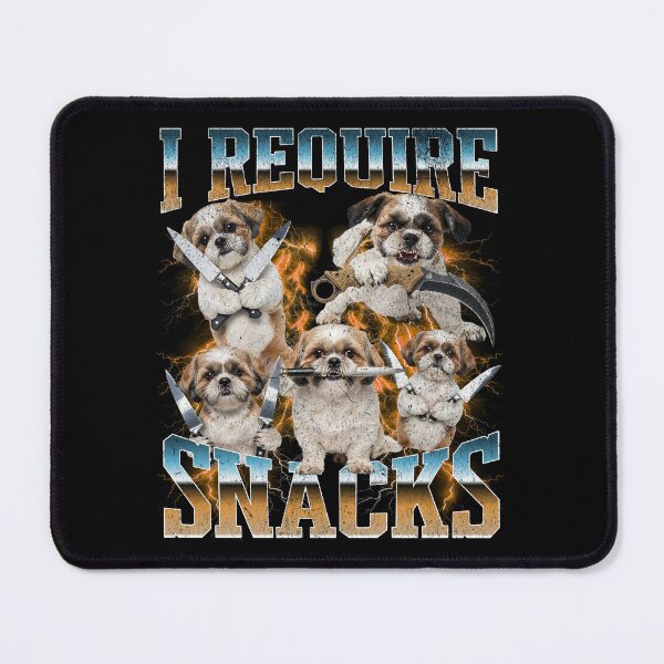 Item preview, I Require Snacks Fierce Shih Tzu Dog with Knives Bootleg designed and sold by Pawrizzma POD.