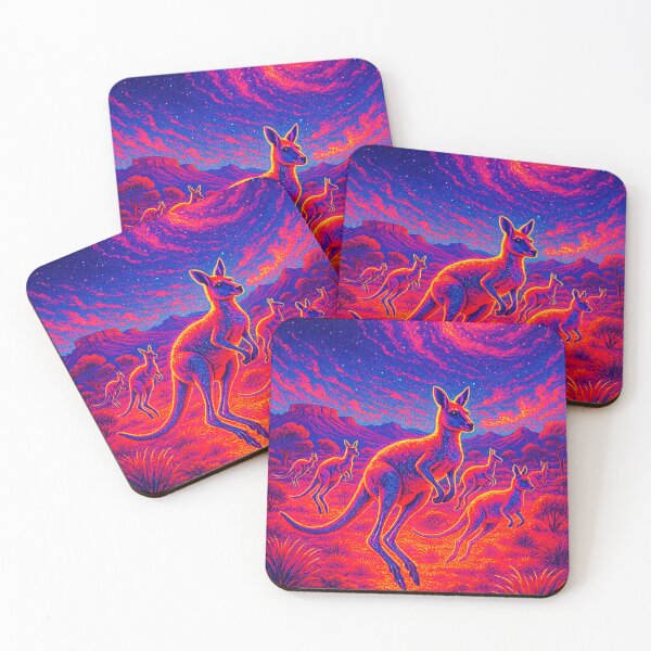 Item preview, Cosmic Kangaroos Under Neon Galaxy designed and sold by WARD 13.