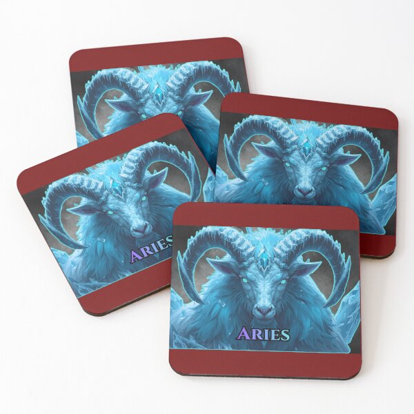Item preview, Aries Ice Zodiac - Frozen Ram Mysthical Creature Art designed and sold by GreennieArt.
