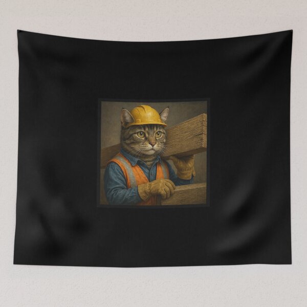 Item preview, Construction Worker Cat designed and sold by Fort Galaxy.