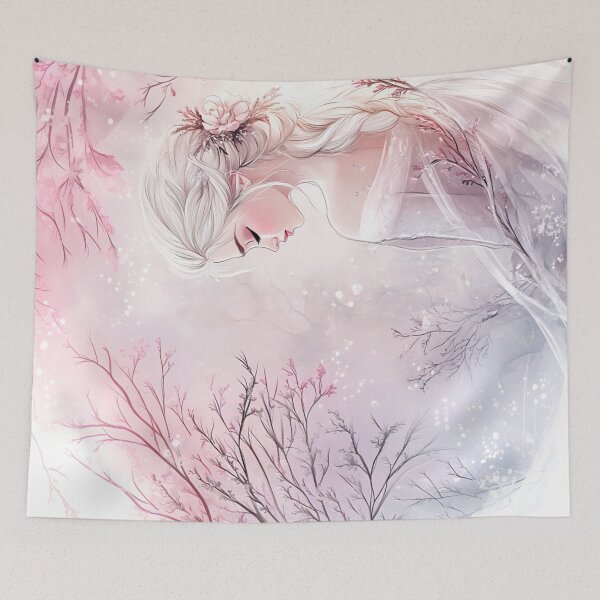 Item preview, Princess in Frosty Pink Winter Wonderland – Fairytale Printable Wall Art for Girls’ Rooms designed and sold by ChuChiDesign.