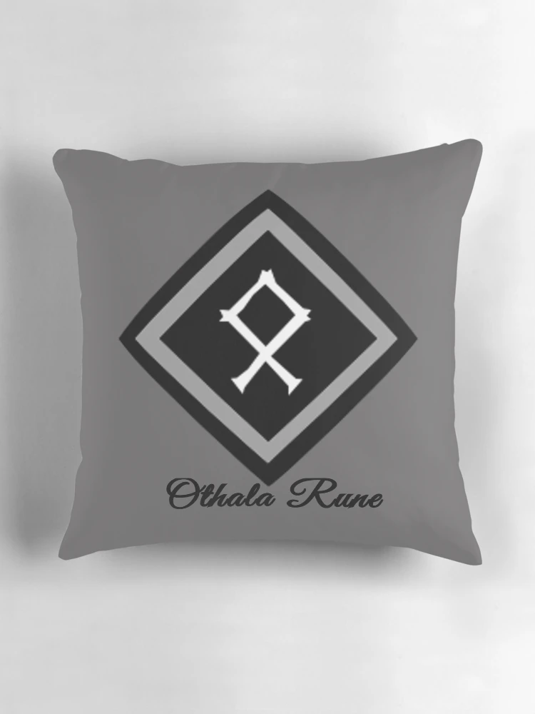 Aperçu 3 sur 4. Coussin avec l'œuvre Othala Rune créée et vendue par WindsofJupiter.