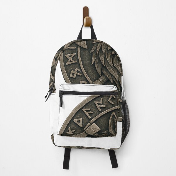 Item preview, Norse Wolf Emblem – Viking Rune Crest with Axes Artwork designed and sold by MythologyRealm.