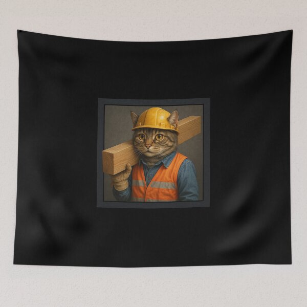 Item preview, Construction Worker Cat II designed and sold by Fort Galaxy.