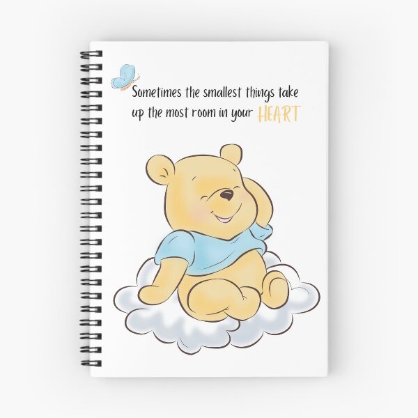 Item preview, Blue Baby Pooh Smallest Things Quote Nursery Print or Card designed and sold by ChuChiDesign.