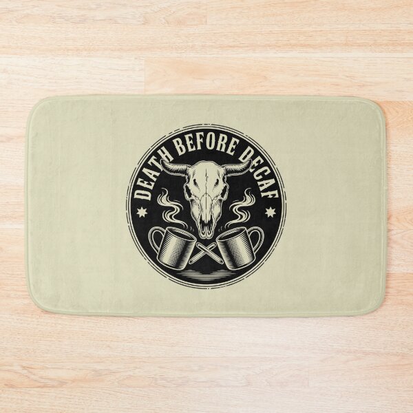 Item preview, Death Before Decaf Distressed Western Skull Emblem designed and sold by Mr-wow.