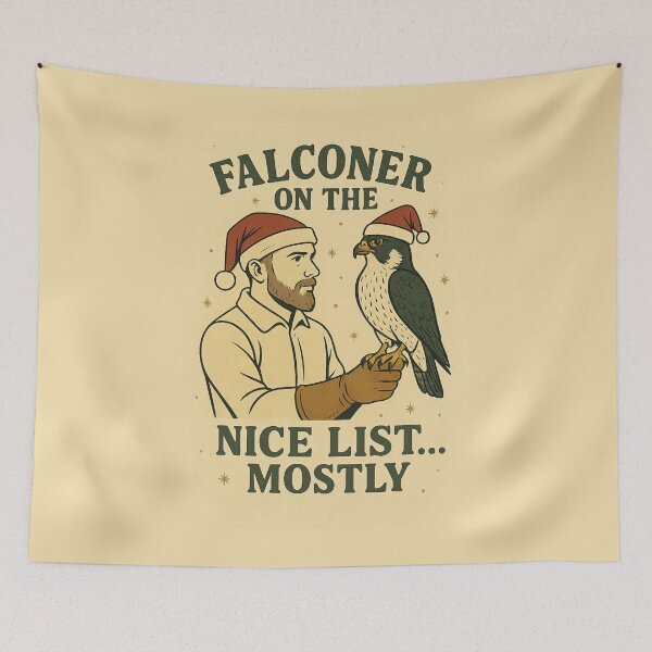 Item preview, Christmas Falconry Nice List Mostly Falconer Design designed and sold by Meandmyshop.